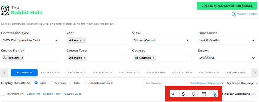 Rabbit Hole Golf data tool updates
